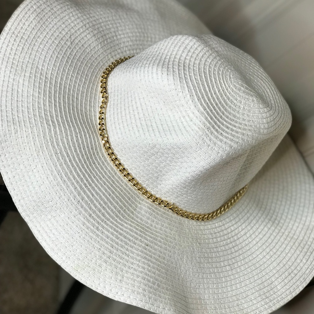 Gold and white Hat